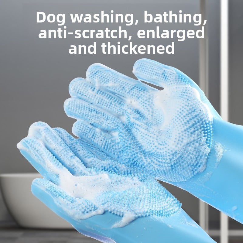 Pet Bath Gloves Dog Cat Bath Brush Silicone Bath Massage Brush Artifact Dog Scrubbing Supplies